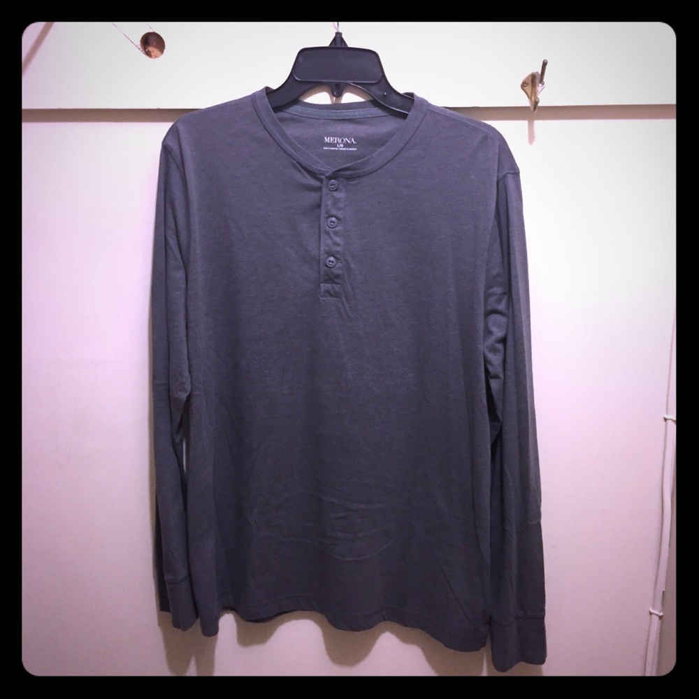 Gray Long-Sleeve Henley